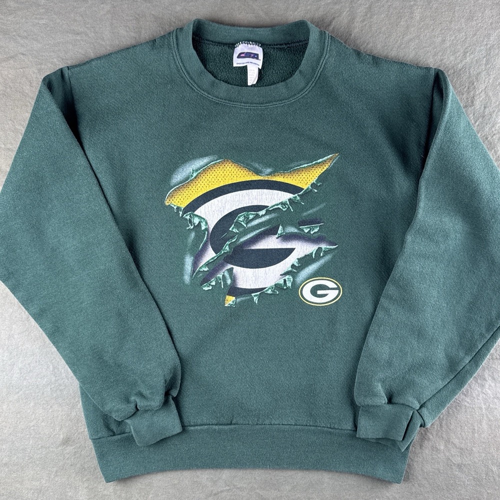 Vintage 90s Green Bay Packers Sweatshirt Youth Large Crewneck NFL - Picture 1 of 10